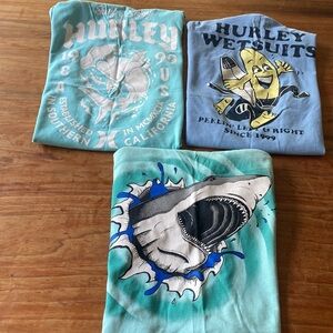 Kids Sz 7 Hurley Bundle of 3 Short Sleeves “Surf”